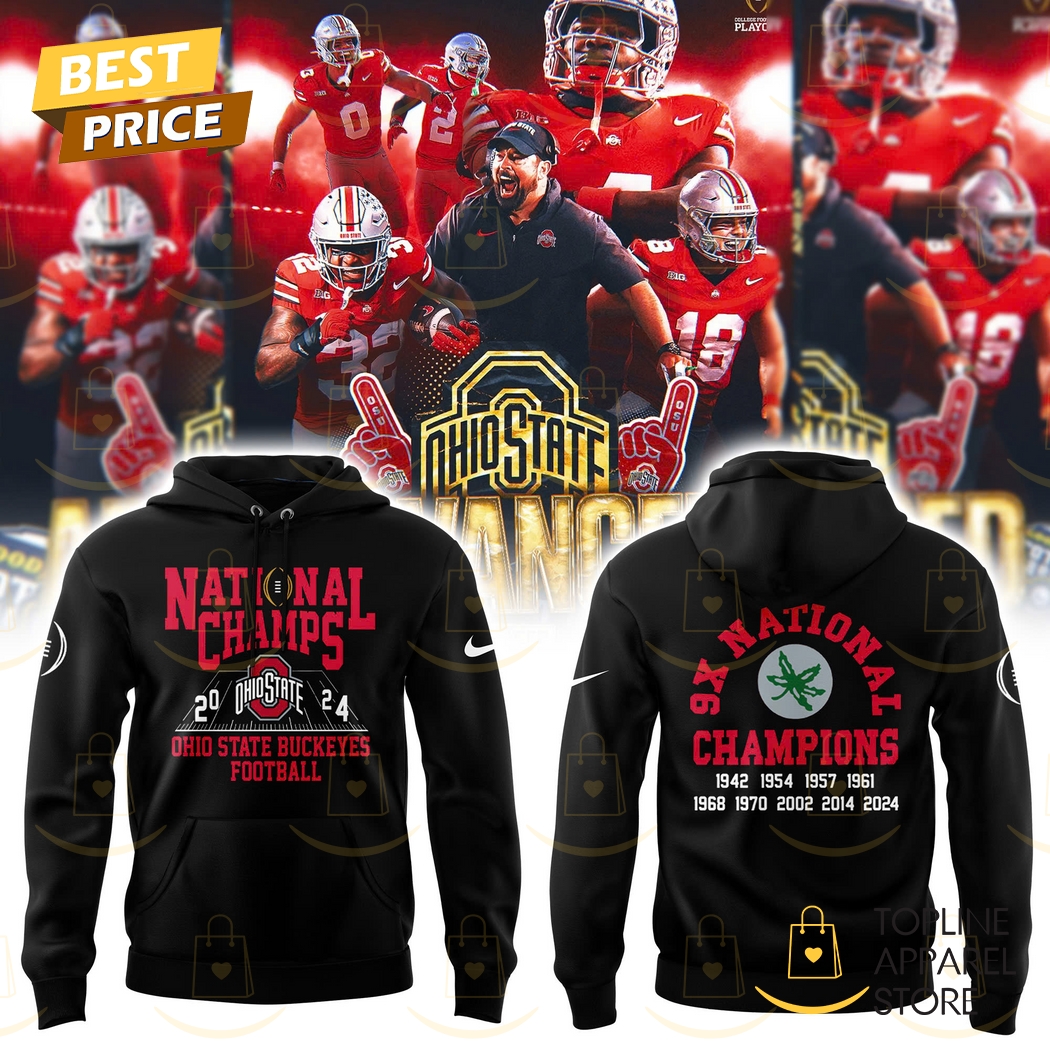 Ohio State Buckeyes College Football 2024-2025 9X National Champions Hoodie