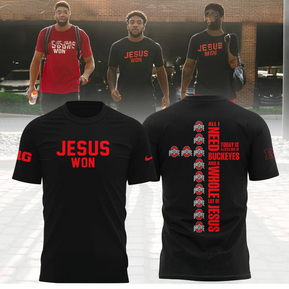 Ohio State Buckeyes Jesus Won Black Nike Shirt