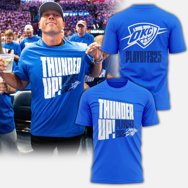 OKC Thunder Playoffs 2025 Blue T-Shirt Unique Basketball Gifts - Royal, S