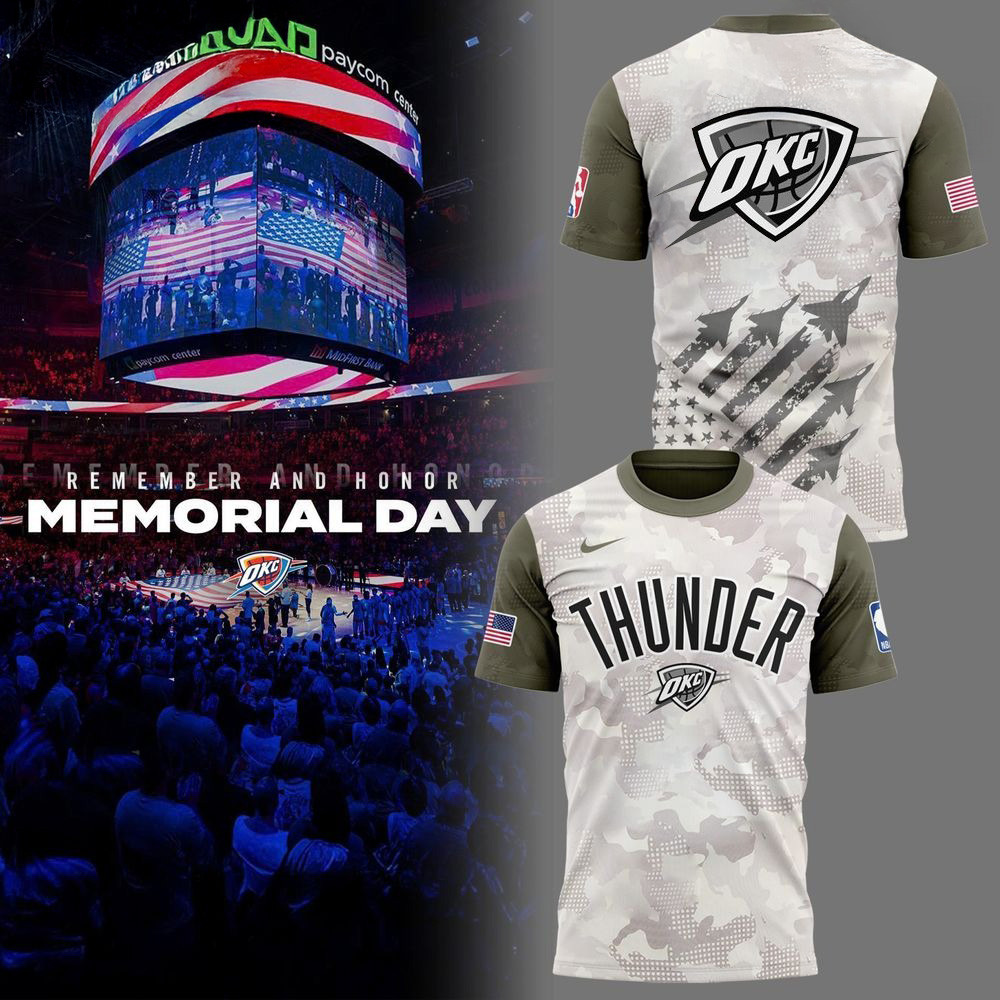 Oklahoma City Thunder NBA x Memorial Day 2025 T-Shirt Oklahoma City Thunder Merch Dad Gifts
