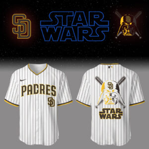 Padres Baseball 2025 Padres x Star Wars White Jersey Baseball Father's Day Gifts - XL