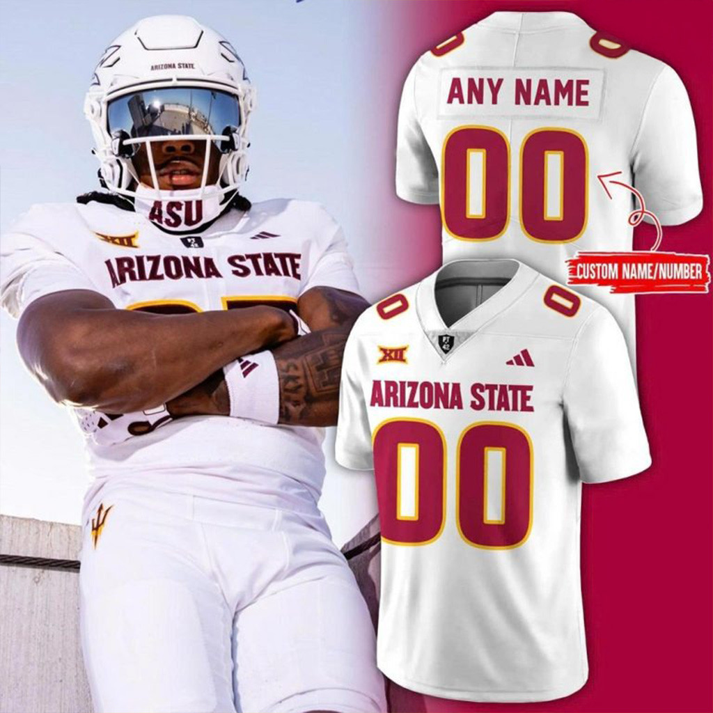 Personalized Arizona State Sun Devils 2025 Core Uniform White Football Jersey Sun Devils Merch