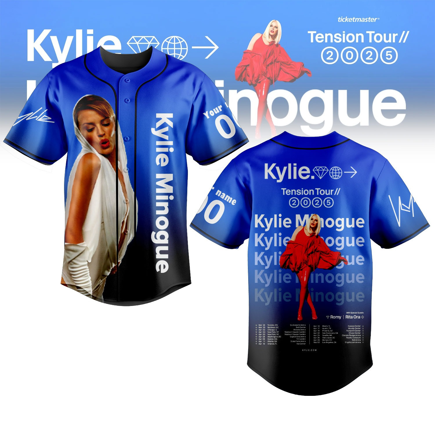 Personalized Kylie Minogue Baseball Jersey Kylie Minogue Merch Gift For Fans