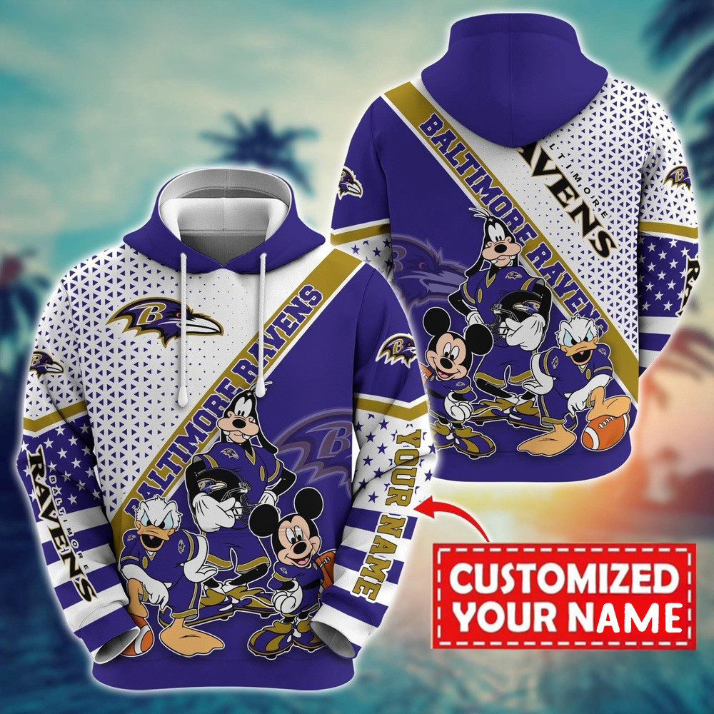 Personalized NFL Baltimore Ravens Character Cartoon Movie Hoodie Gifts For Football Fan