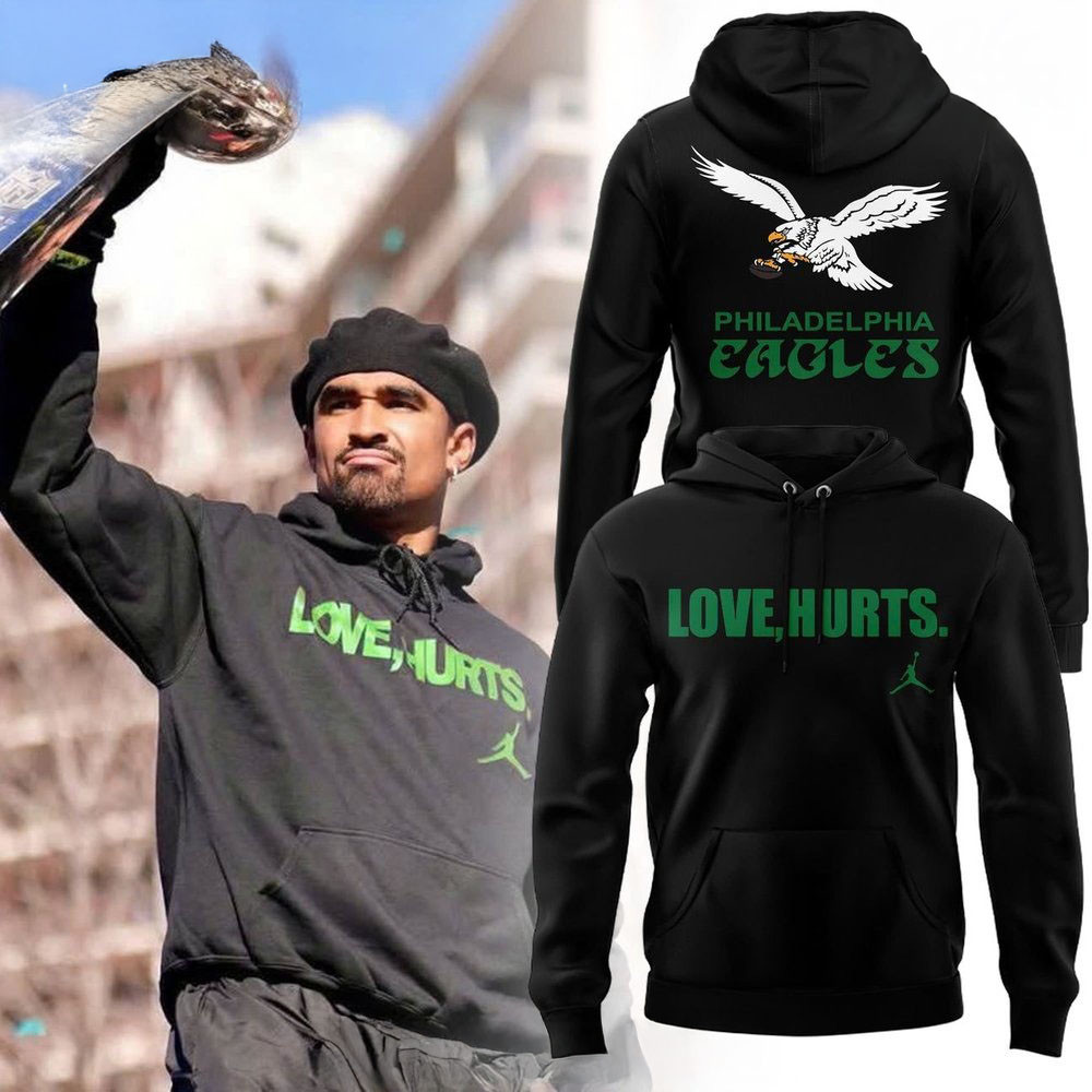 Philadelphia Eagles Love Hurts Special Black Hoodie Father's Day Gifts For Husband