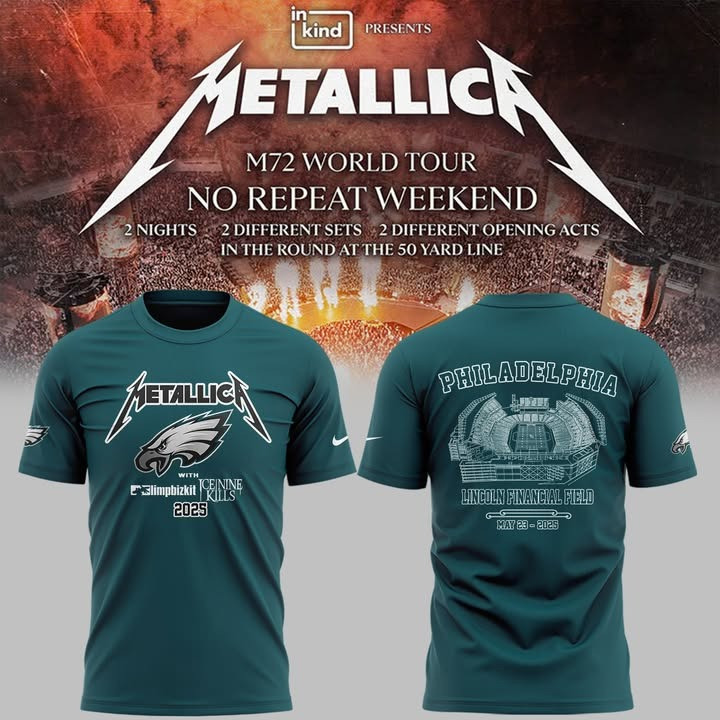 Philadelphia Eagles Metallica M72 World Tour 2025 Shirt Lincoln Financial Field Cool Gifts