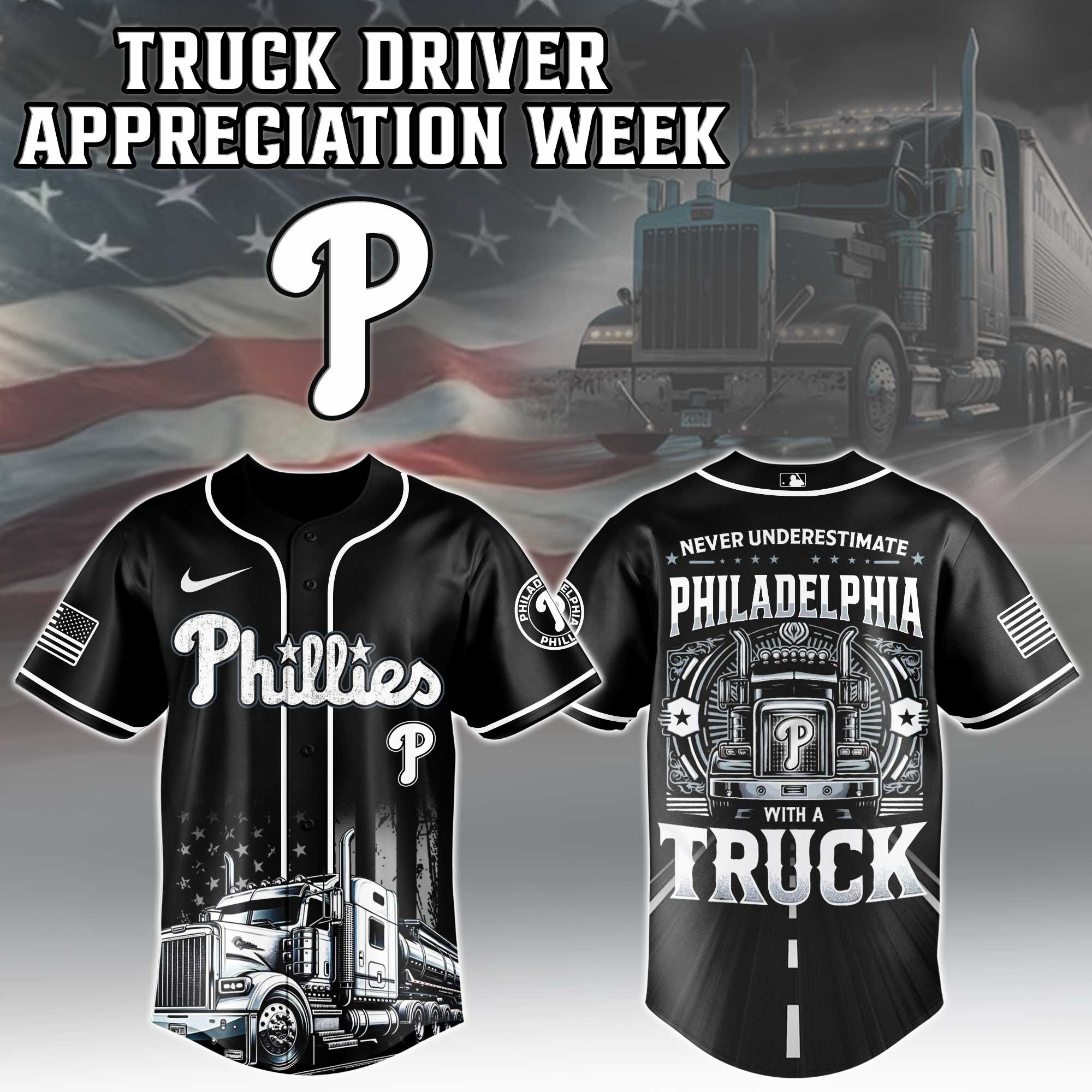 Philadelphia Phillies MLB X Nation Truck Driver Appreciation Week Limited Edition Jersey 2025