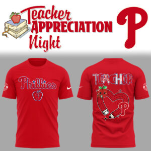 Philadelphia Phillies x Teacher Appreciation Night T-Shirt Unique Baseball Gifts - Red, L