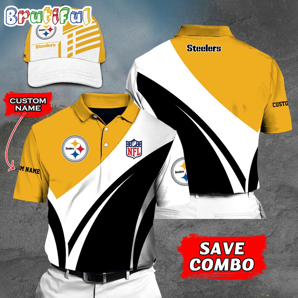 Pittsburgh Steelers Polo Shirt Custom Name Football Polo Shirts