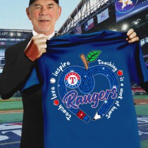 Rangers Teachers' Pride Heart of Teaching T-Shirt Gifts For Him Her - Royal, XL
