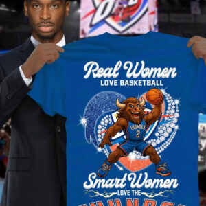 Real Women Smart Women Love The Oklahoma City Thunder T-Shirt Gift For Thunder Fans