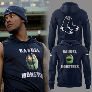 Red Sox Baseball 2025 Barrel Monsters Navy Hoodie Gifts For Baseball Lovers