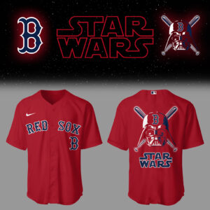 Red Sox Baseball 2025 Red Sox x Star Wars Red Jersey Gifts For Baseball Fans - XL