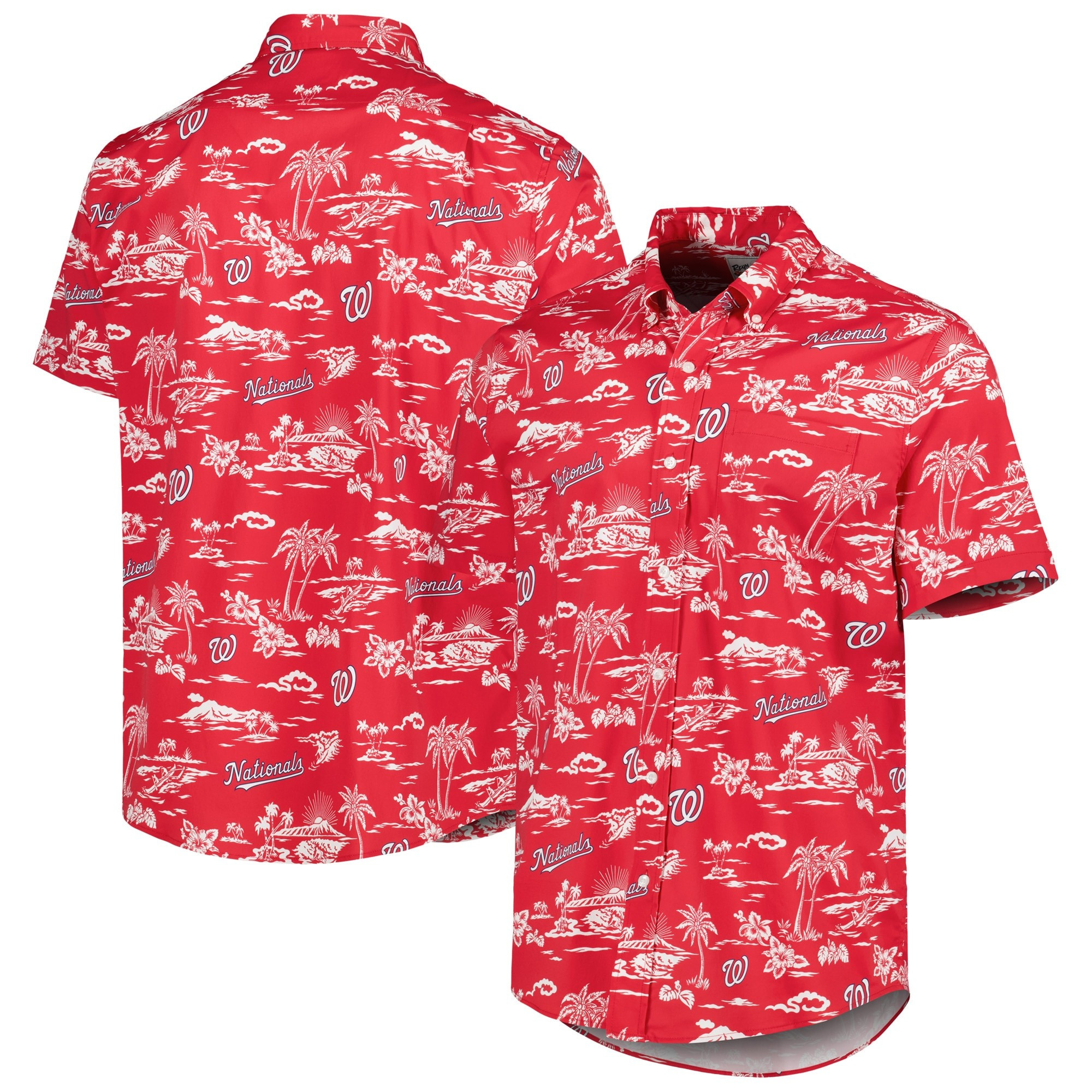 Red Washington Nationals Hawaiian Shirt MLB Aloha Shirt Gifts For Father's Day From Wife