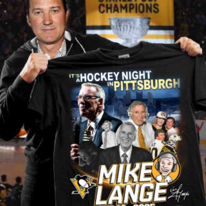 RIP Mike Lange It's A Hockey Night In Pittsburgh Shirt Thank You For The Memories Fan Gift