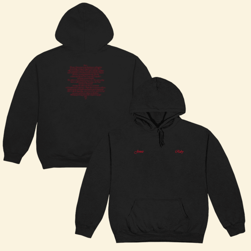 Ruby Album Kpop Hoodie Jennie Merch Ruby Black Hoodie Birthday Gifts For Music Fans BFF Gifts