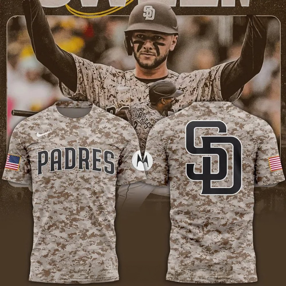 San Diego Padres 2025 Camo T-Shirt San Diego Padres Merch Gifts For Father's Day From Wife