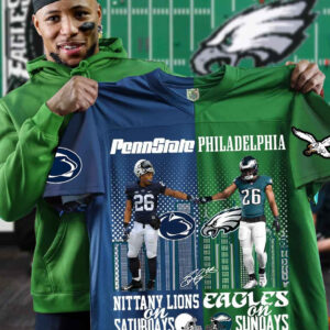 Saquon Barkley Philadelphia Eagles Penn State Nittany Lions-V-neck Short Sleeve Jersey