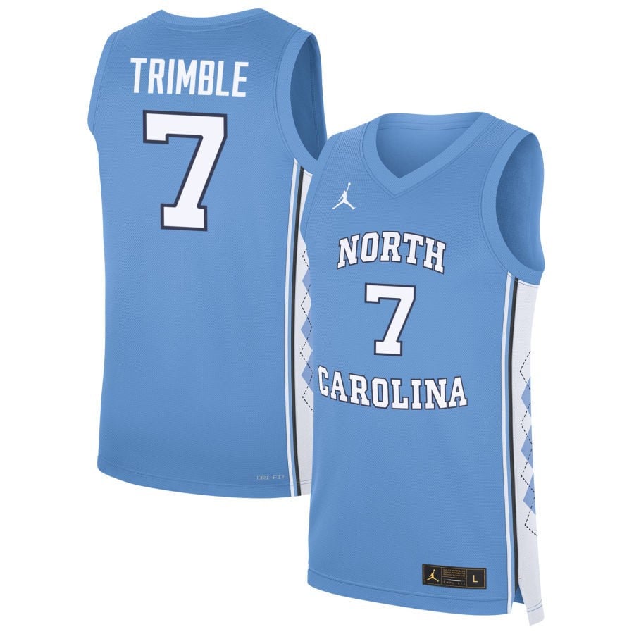 Seth Trimble 7 North Carolina Tar Heels Basketball Men Jersey - Carolina Blue