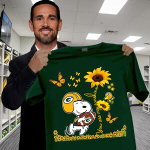 Snoopy And Woodstock You Are My Sunshine Green Bay Packers T-Shirt Gifts For Football Fans