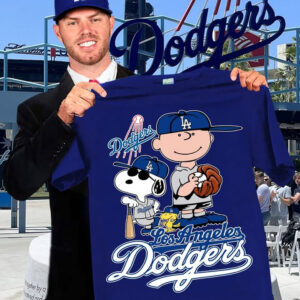 Snoopy Charlie Brown Peanuts Squad LA Dodgers T-Shirt Baseball Best Gifts For Dodgers Fans