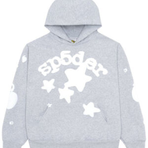 Sp5der Beluga Hoodie Grey Stars 555 Spider Web Hoodie Apparel Merch Clothing Gifts