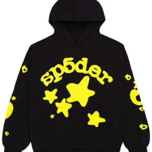 Sp5der Beluga Hoodie Onyx Yellow Stars 555 Spider Web Hoodie Apparel Merch Clothing
