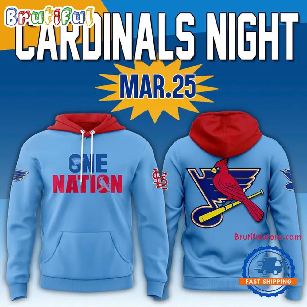 St. Louis Blues 2025 Cardinals Night Hoodie