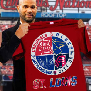 St Louis Cardinals Blues Battlehawks City SC T-Shirt Gifts For St Louis Sports Teams Fans