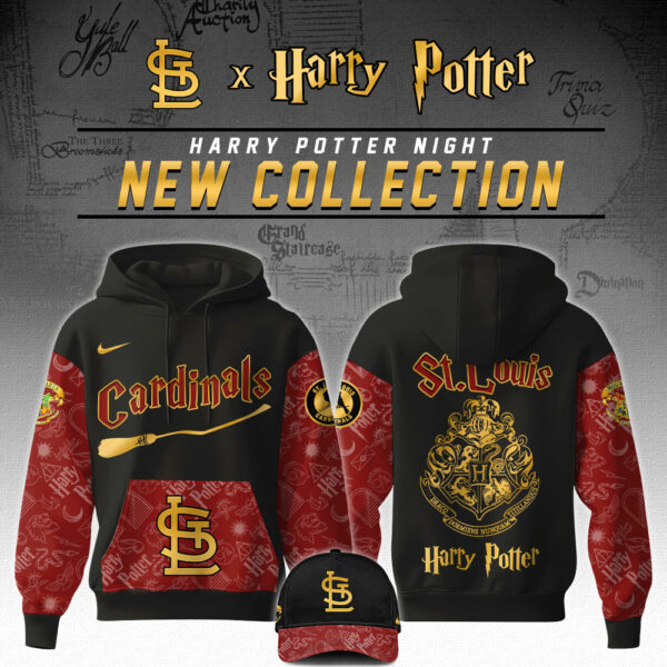 St. Louis Cardinals x Harry Potter Night Hoodie Unique Baseball Gifts - Black, M
