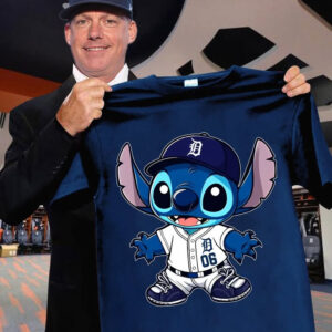 Stitch Detroit Tigers T-Shirt Cute Baseball Fan Merch Gifts For Stitch Lovers For Him Her