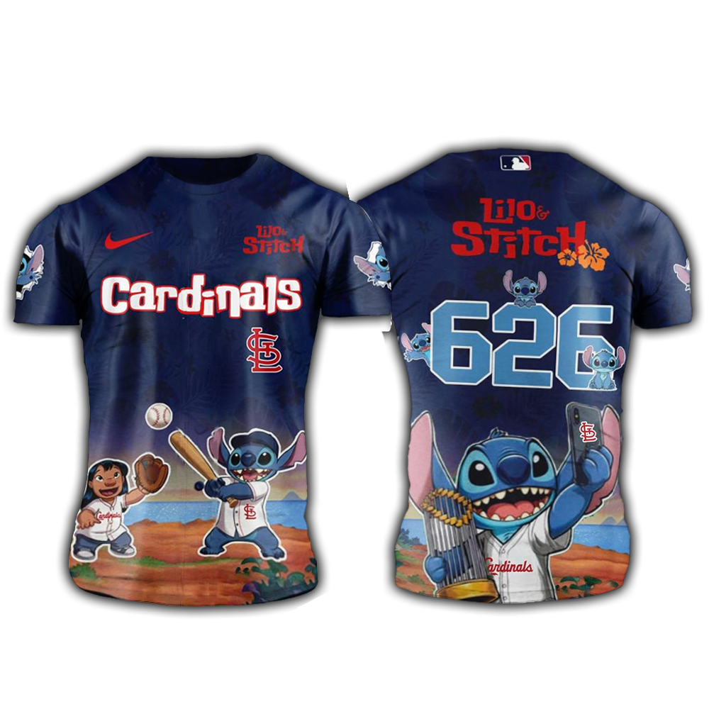 St.Louis Cardinals Lilo And Stitch 626 Shirt St.Louis Cardinals Merch Good Father's Day Presents