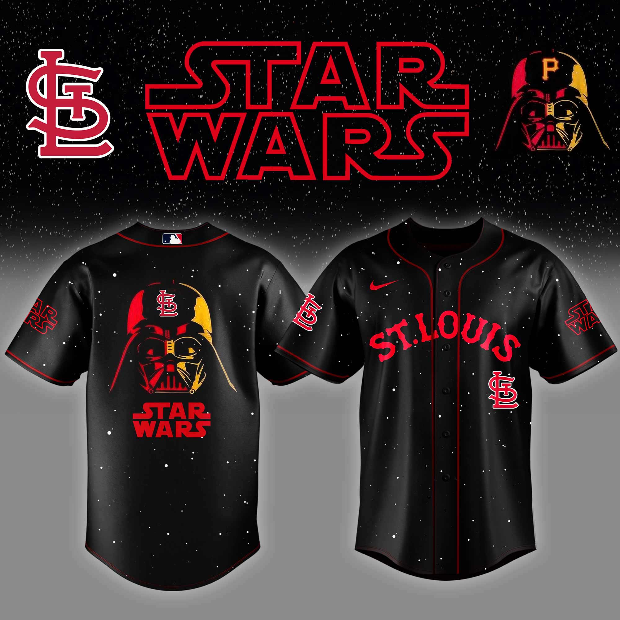 StLouis Cardinals x Stars Wars Night Baseball Jersey Gifts For Baseball Fans - Black, 3XL