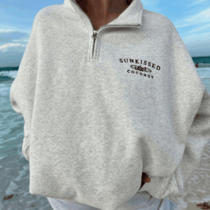 Sunkissed Coconut Quarter Zip Sweatshirt First Time Mothers Day Gifts