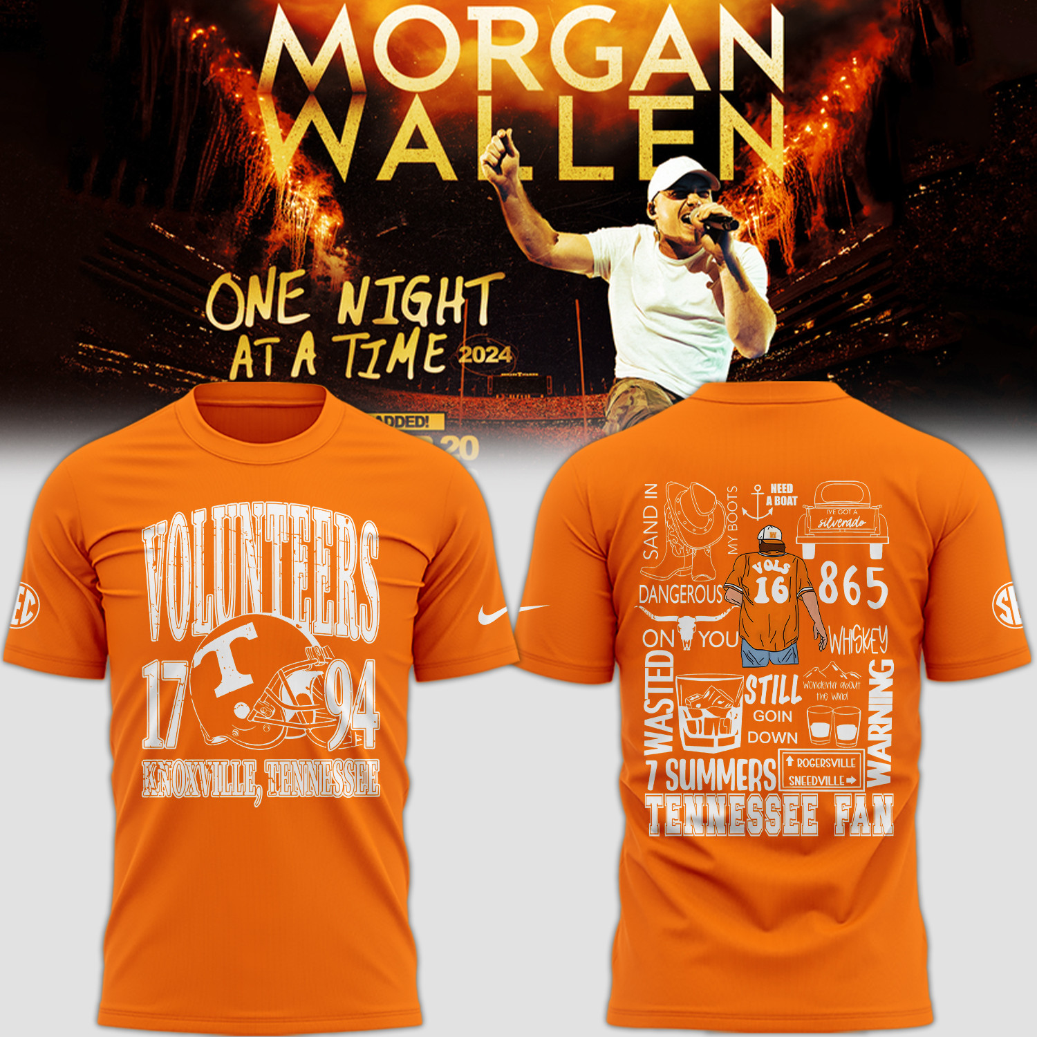 Tennessee x Morgan Wallen Orange T-Shirt Cool Gifts For Music Lovers