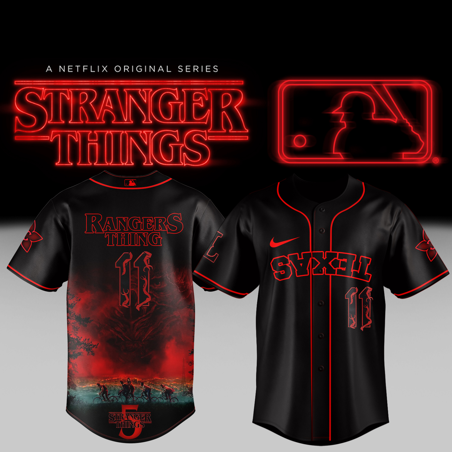 Texas Rangers Stranger Things Jersey 2025 Baseball Enthusiast Gifts