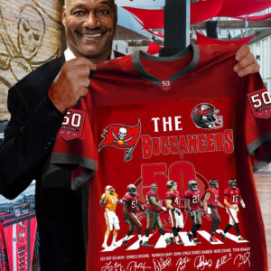 The Buccaneers 50Th Season Anniversary 1976-2025 Jersey Tampa Bay Buccaneers Fan Gifts