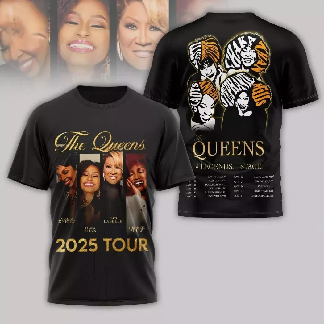 The Queens 4 Legends 1 Stage 2025 Tour 3D T-Shirt Music Themed Gifts