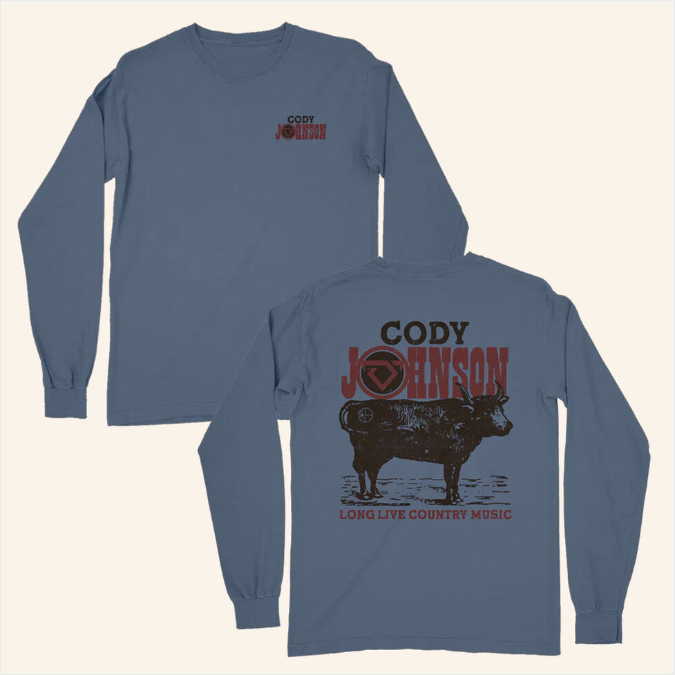 Tour 2025 Long Live Country Music Long Sleeve T-Shirt Cody Johnson Merch Gifts For Fans