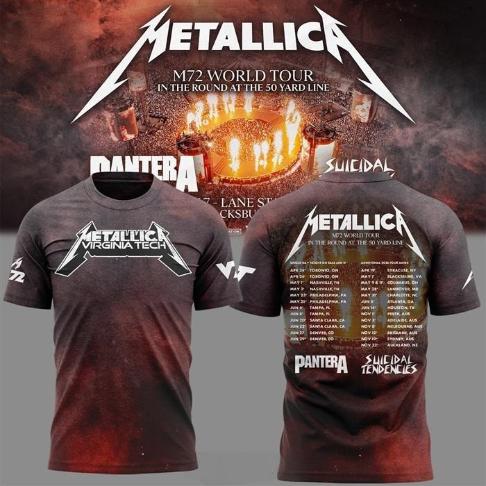 Virginia Tech Metallica World Tour Shirt Father'S Day Gifts Music Lover