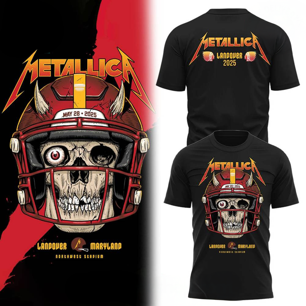 Washington Commanders x Metallica M72 World Tour Maryland Concert Special T-Shirt Fans Gifts - Black, 2XL