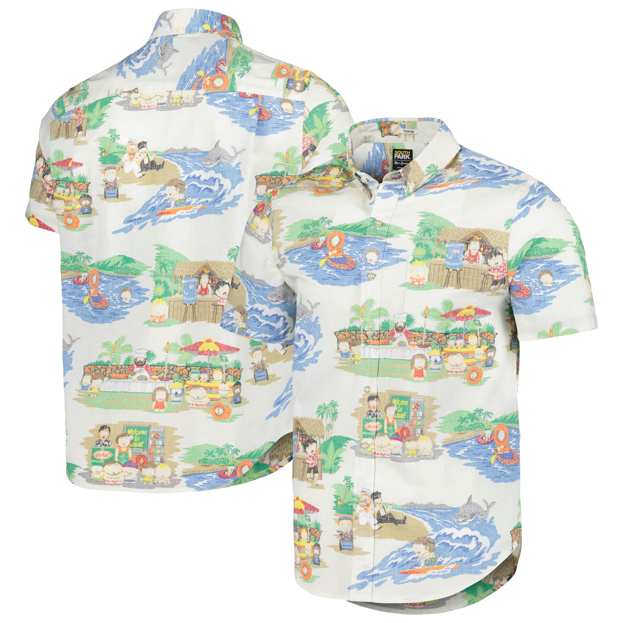 White South Park Hawaiian Shirt Cartoon Aloha Shirt Good Gifts For Dads