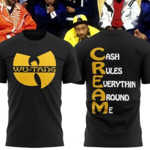 Wu-Tang Clan Cash Rules Everything Around Me T-Shirt Wu-Tang Merch Gifts - Black, 5XL