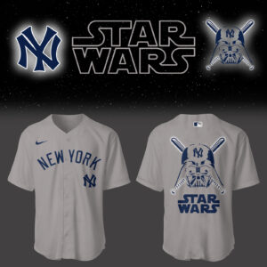 Yankees Baseball 2025 Yankees x Star Wars Grey Jersey Gifts For Baseball Fans - L