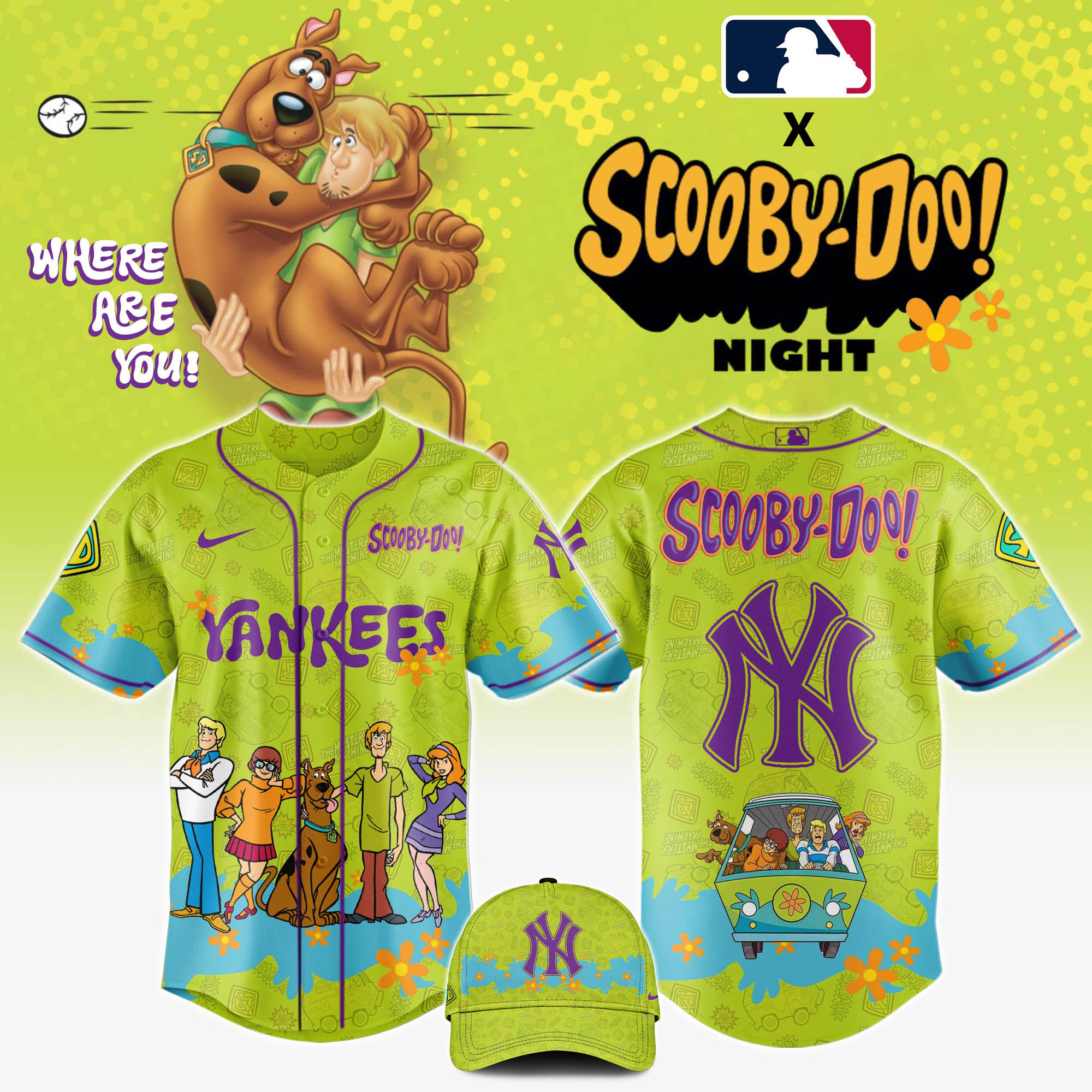 Yankees x Scooby Doo 2025 Jersey Baseball Father's Day Gifts - 2XL