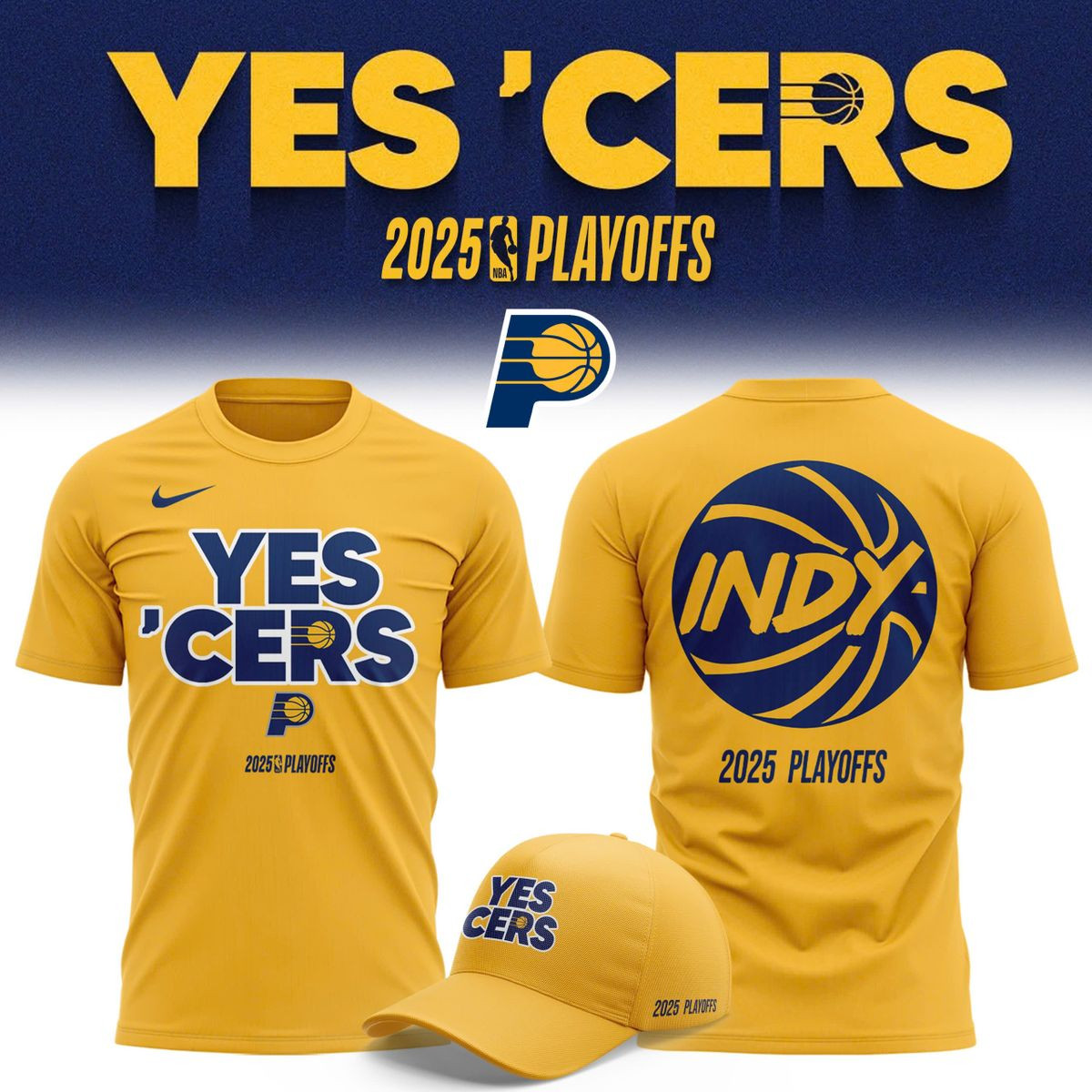 Yes Cers Indiana Pacers 2025 NBA Playoffs T-Shirt Men's Basketball Fan Gift Ideas