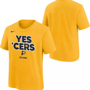 Yes Cers Pacers Indiana 2025 NBA Playoffs T-Shirt Yellow Basketball Fan Merch Apparel
