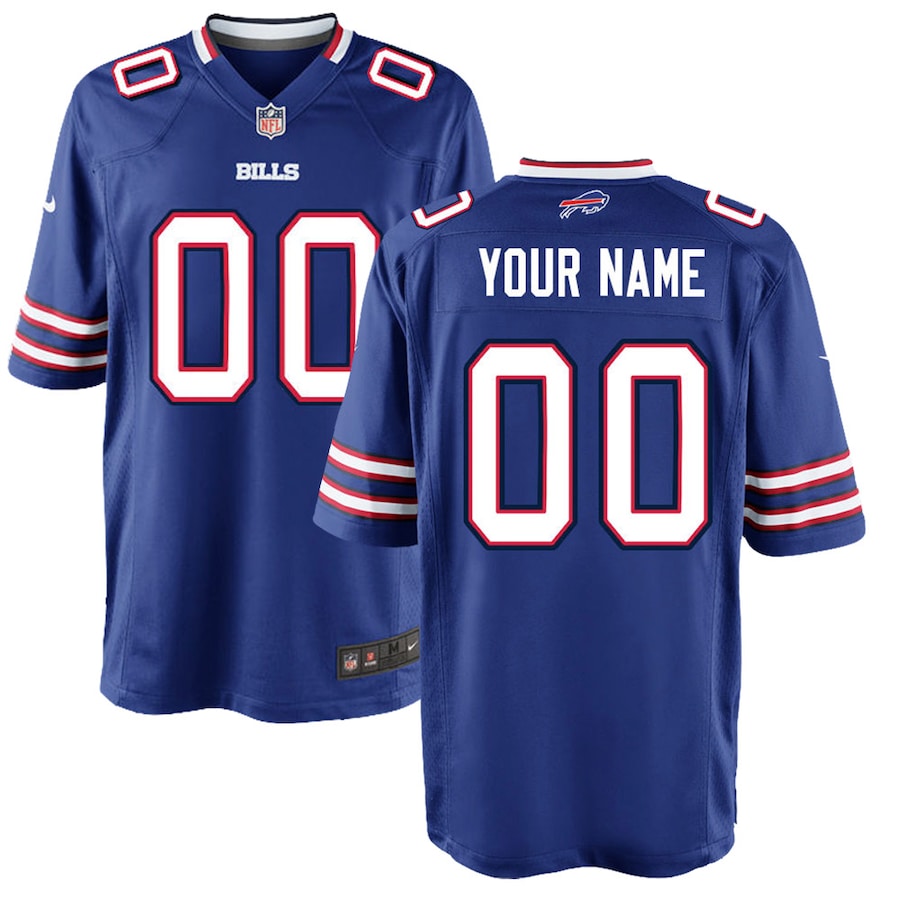 Youth Buffalo Bills Royal Custom Game All Over Printed Jersey