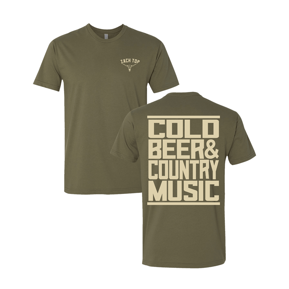 Zach Top Merch Zach Top Colo Beer And Country Music T-Shirt Green Gifts For Fans